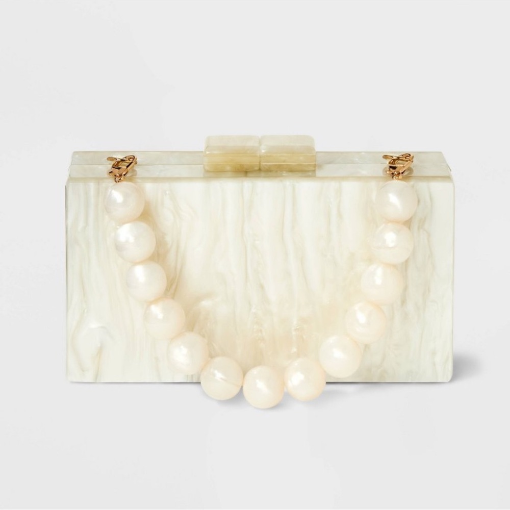 Pearlized Minaudiere Clutch - A New Day™
Cream: Acrylic Hardside Handbag